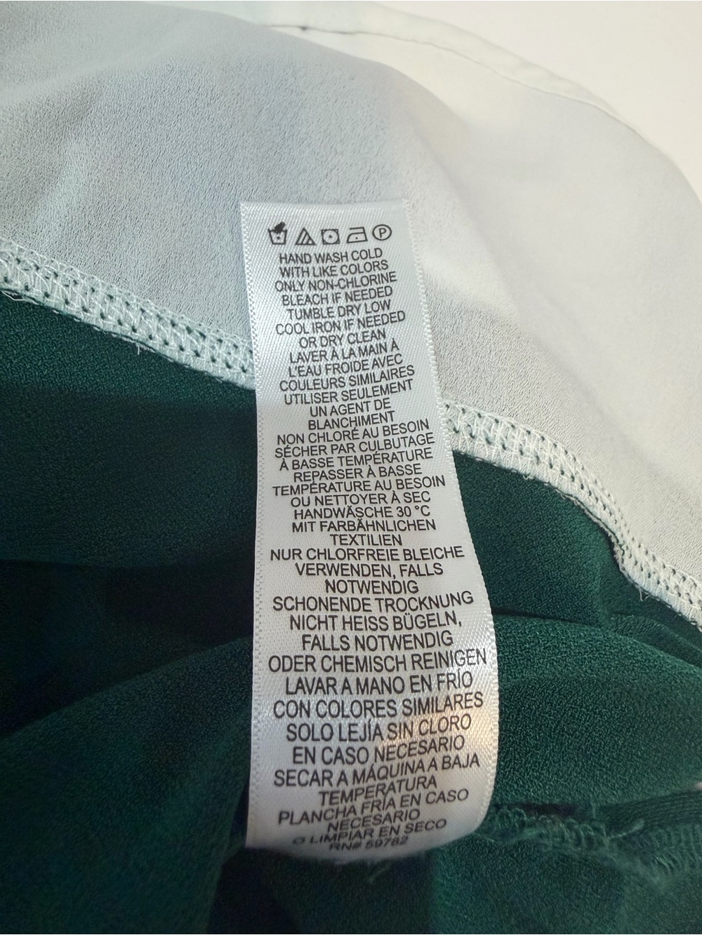 Adrianna Papell Green Layered V-Neck Top with White Shirt Hem and Collar Sz XL - Picture 5 of 5